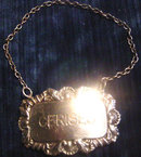 Silver Decanter Label: Cerises