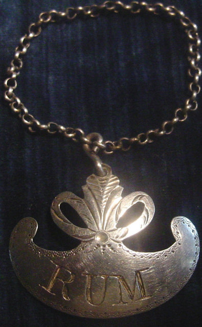 Elaborate Silver Rum Label