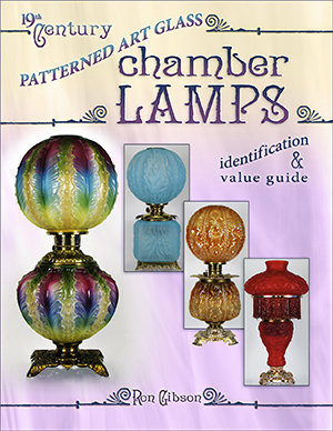 19th Century Patterned Art Glass Chamber Lamps
