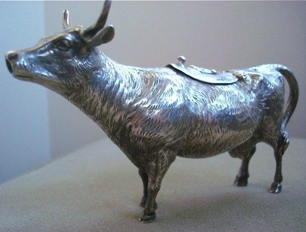 SILVER COW CREAMER / STERLING / PRE-1940s GERMANY