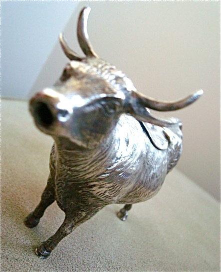 SILVER COW CREAMER / STERLING / PRE-1940s GERMANY