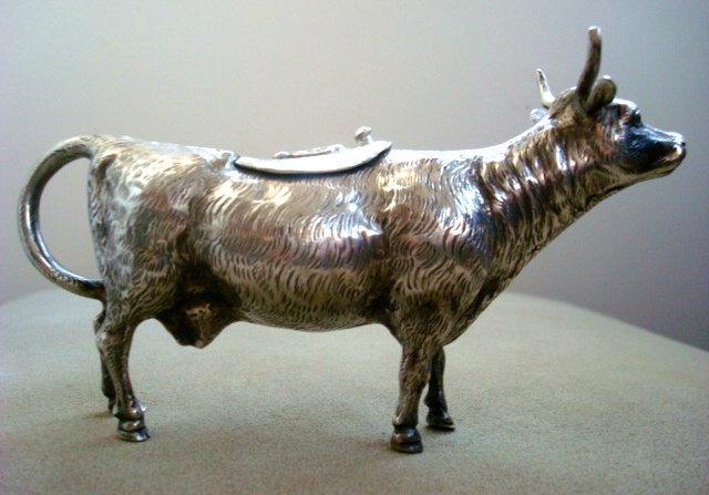 SILVER COW CREAMER / STERLING / PRE-1940s GERMANY