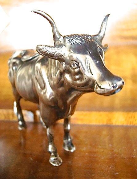 SILVER COW CREAMER / 1930 GERMAN CONTINENTAL SILVER