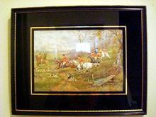 c. 1920s SPORTING ART/FOX HUNT SCENE WATERCOLOR/H. MURRAY