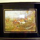 c. 1920s SPORTING ART/FOX HUNT SCENE WATERCOLOR/H. MURRAY
