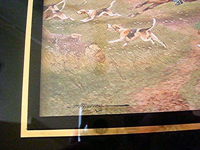 c. 1920s SPORTING ART/FOX HUNT SCENE WATERCOLOR/H. MURRAY