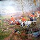 c. 1920s SPORTING ART/FOX HUNT SCENE WATERCOLOR/H. MURRAY