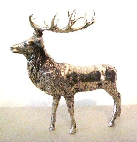 GERMAN SILVER STAG TABLE ORNAMENT / 800 CONTINENTAL SILVER