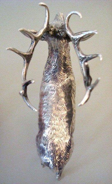 GERMAN SILVER STAG TABLE ORNAMENT / 800 CONTINENTAL SILVER