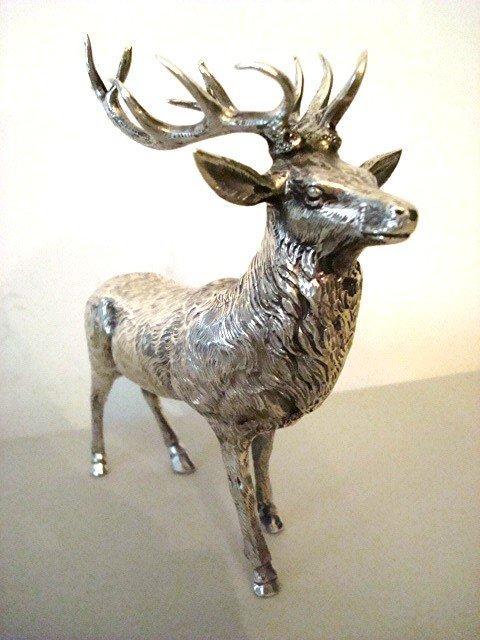 GERMAN SILVER STAG TABLE ORNAMENT / 800 CONTINENTAL SILVER
