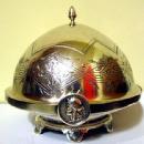 c.1860 MEDALLION BUTTER DISH /GORHAM COIN SILVER 3-PIECE