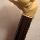 VICTORIAN BULLDOG CANE / CELLULOID/ COCOBOLO
