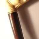 VICTORIAN BULLDOG CANE / CELLULOID/ COCOBOLO