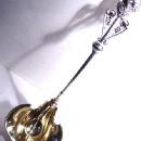 COIN SILVER MEDALLION LADLE/HUGE 15-1/2 IN./C. 1860-70 FIGURESQUE FEMALE