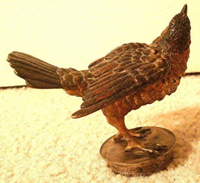 AUSTRIAN BRONZE BIRD C. 1900s/MINT VIENNA BRONZE ANIMAL LIFE SIZE