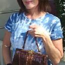 VINTAGE ALLIGATOR HANDBAG W/ SPINES, KELLY STYLE, CHANGE PURSE & MIRROR C.1950S