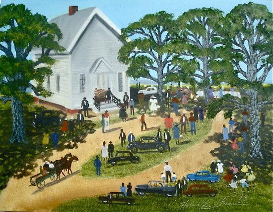 HELEN LAFRANCE FOLK ART PAINTING/ SOUTHERN SELF-TAUGHT