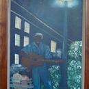 HELEN LAFRANCE PAINTING/MAN UNDER STREETLIGHT PLAYING GUITAR/PICTURED IN NEW FOLK ART BOOK