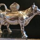 SILVER COW CREAMER / STERLING 1880-1920 GERMANY / HEAVY 16.55 TROY OUNCES!
