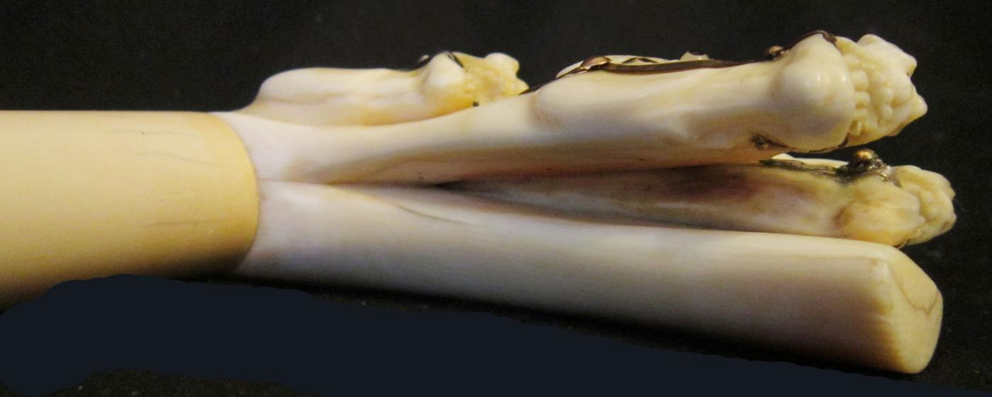 IVORY SWORD CANE/ VICTORIAN HORSE RACING STICK / WIN PLACE & SHOW / TOLEDO BLADE
