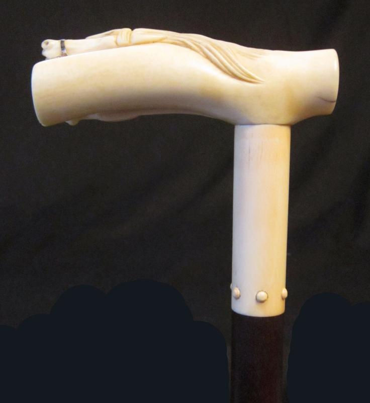 IVORY SWORD CANE/ VICTORIAN HORSE RACING STICK / WIN PLACE & SHOW / TOLEDO BLADE