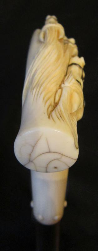 IVORY SWORD CANE/ VICTORIAN HORSE RACING STICK / WIN PLACE & SHOW / TOLEDO BLADE