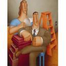 ROY CARRUTHERS (American, 1938-2013) HUGE OIL ON CANVAS / SIGNED & DATED/ LARGER-THAN-LIFE COUPLE