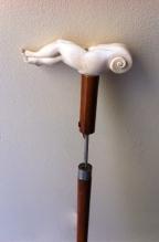 IVORY EROTIC SWORD CANE c. 1800s-1900 SOLINGEN STEEL BLADE