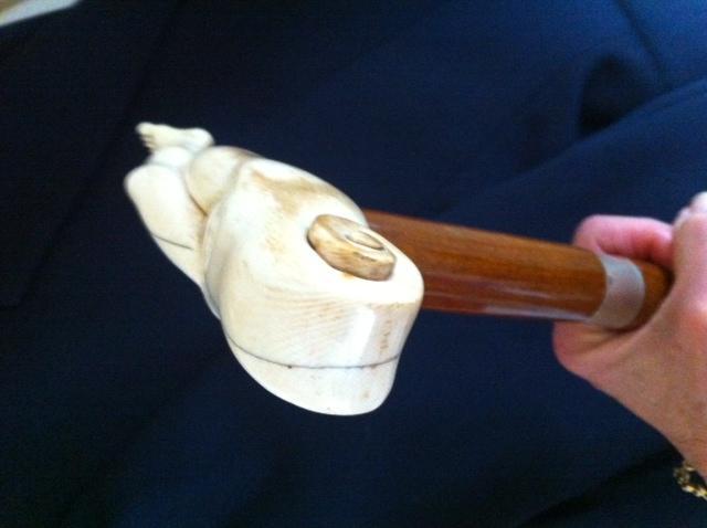 IVORY EROTIC SWORD CANE c. 1800s-1900 SOLINGEN STEEL BLADE