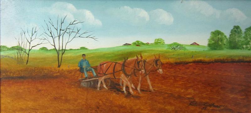 HELEN LaFRANCE PAINTING/ PLOWING O/B 1986