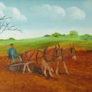HELEN LaFRANCE PAINTING/ PLOWING O/B 1986