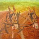 HELEN LaFRANCE PAINTING/ PLOWING O/B 1986