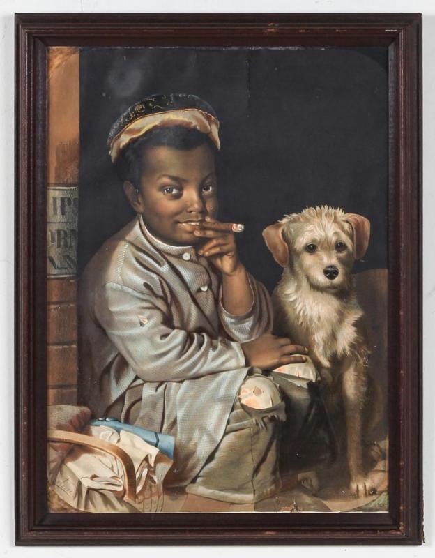 JEAN-BAPTISTE ADOLPHE LAFOSSE (1814-1879) BLACK MEMORABILIA COLORED LITHOGRAPH