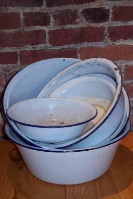 French Enamel Wash Basin