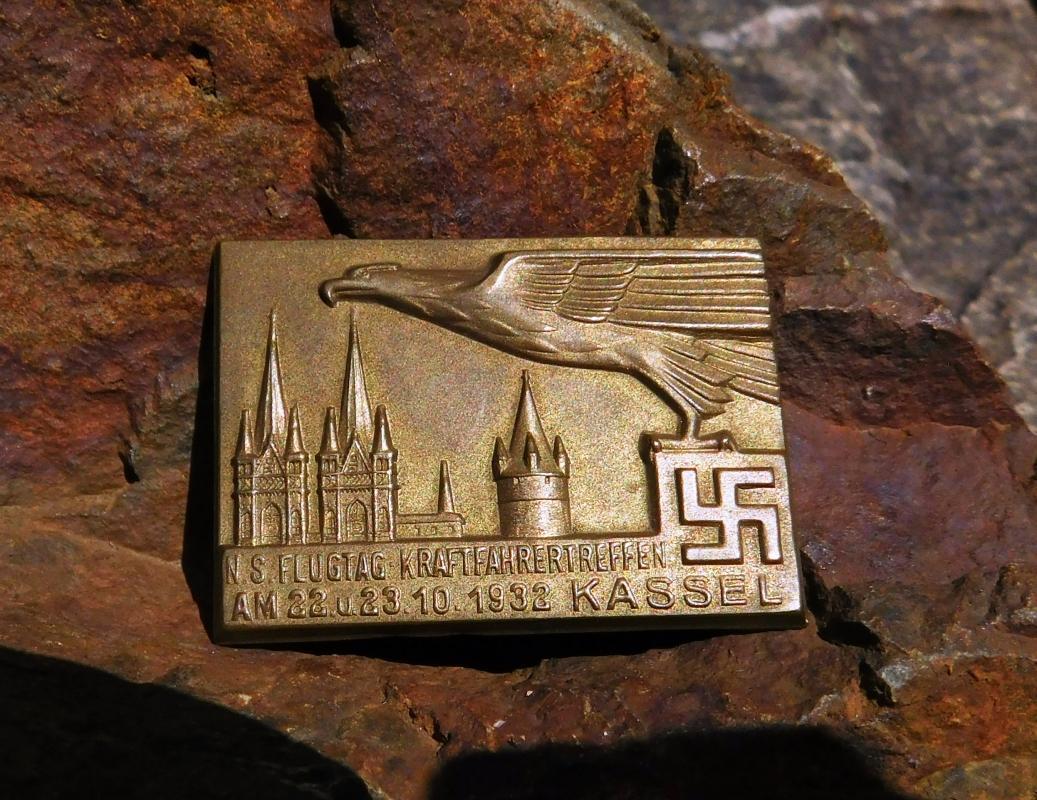 Vintage Scarce WWII German Nazi N.S. Flugtag Kraftfahrertreffen (Flight Day) Tinnie - 1932