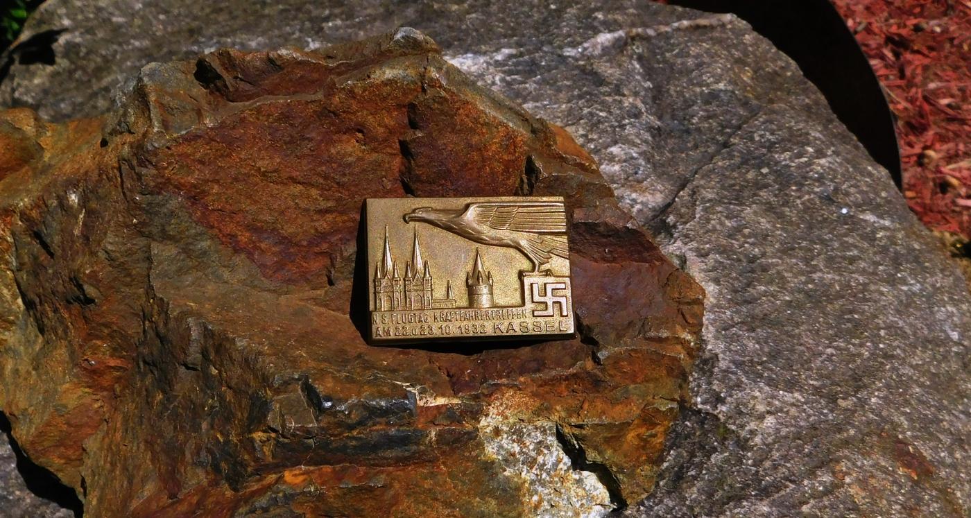 Vintage Scarce WWII German Nazi N.S. Flugtag Kraftfahrertreffen (Flight Day) Tinnie - 1932