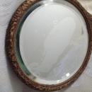 Pyrography Hand Mirror, deepy beveled glass