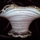 Scalloped & Pink Striped Candy Dish