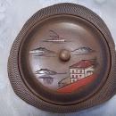 Oriental Carved Wooden Bowl with Lid
