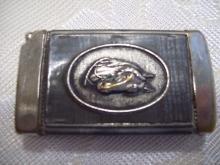 Horse Medallion Advertising Match Safe with Cigar Cutter