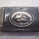 Horse Medallion Advertising Match Safe with Cigar Cutter