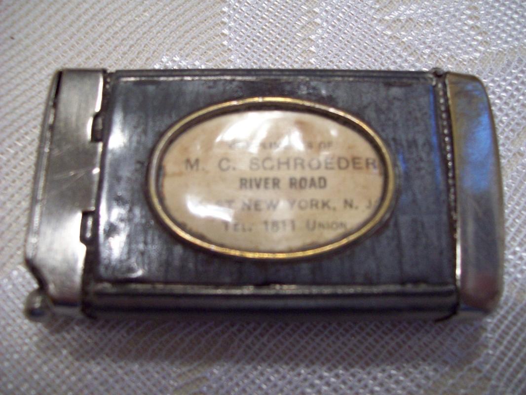 Horse Medallion Advertising Match Safe with Cigar Cutter