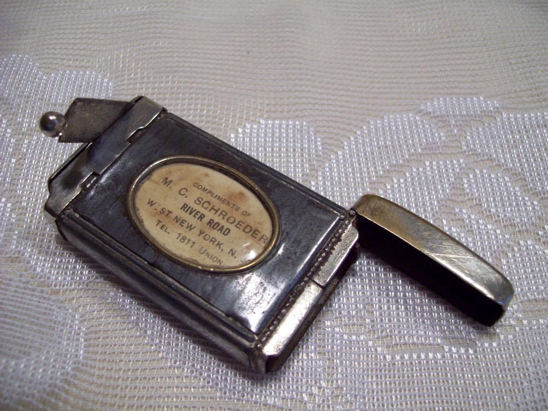 Horse Medallion Advertising Match Safe with Cigar Cutter