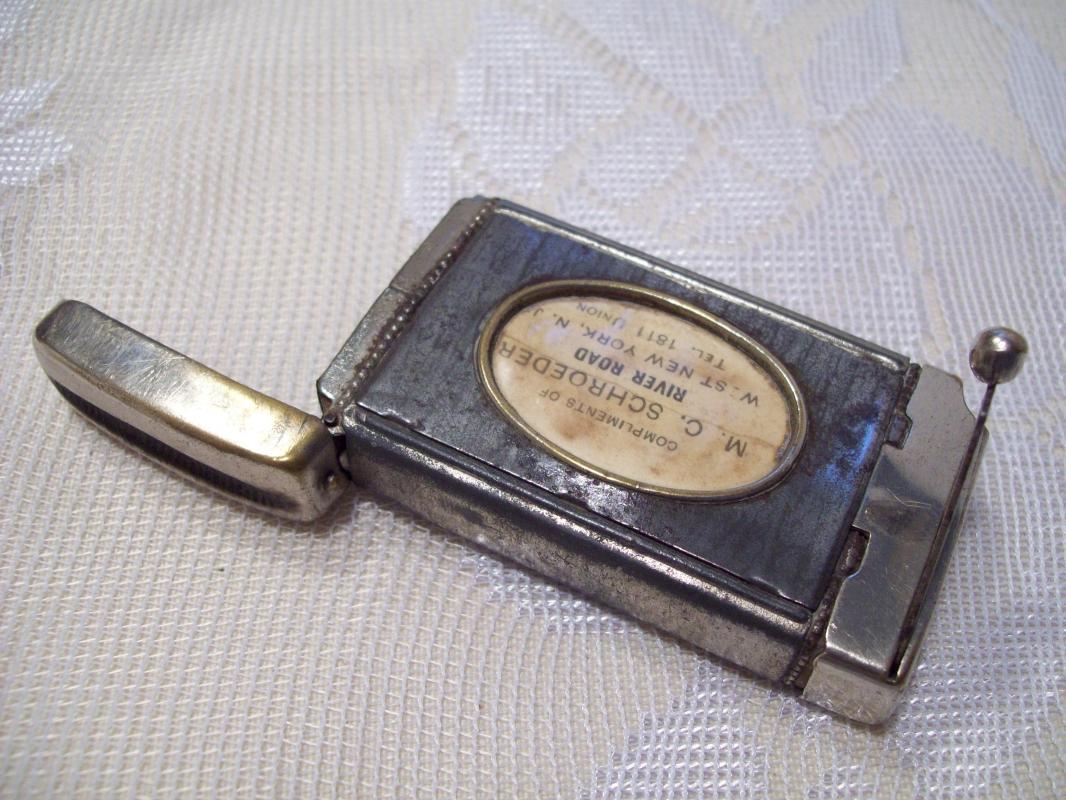 Horse Medallion Advertising Match Safe with Cigar Cutter