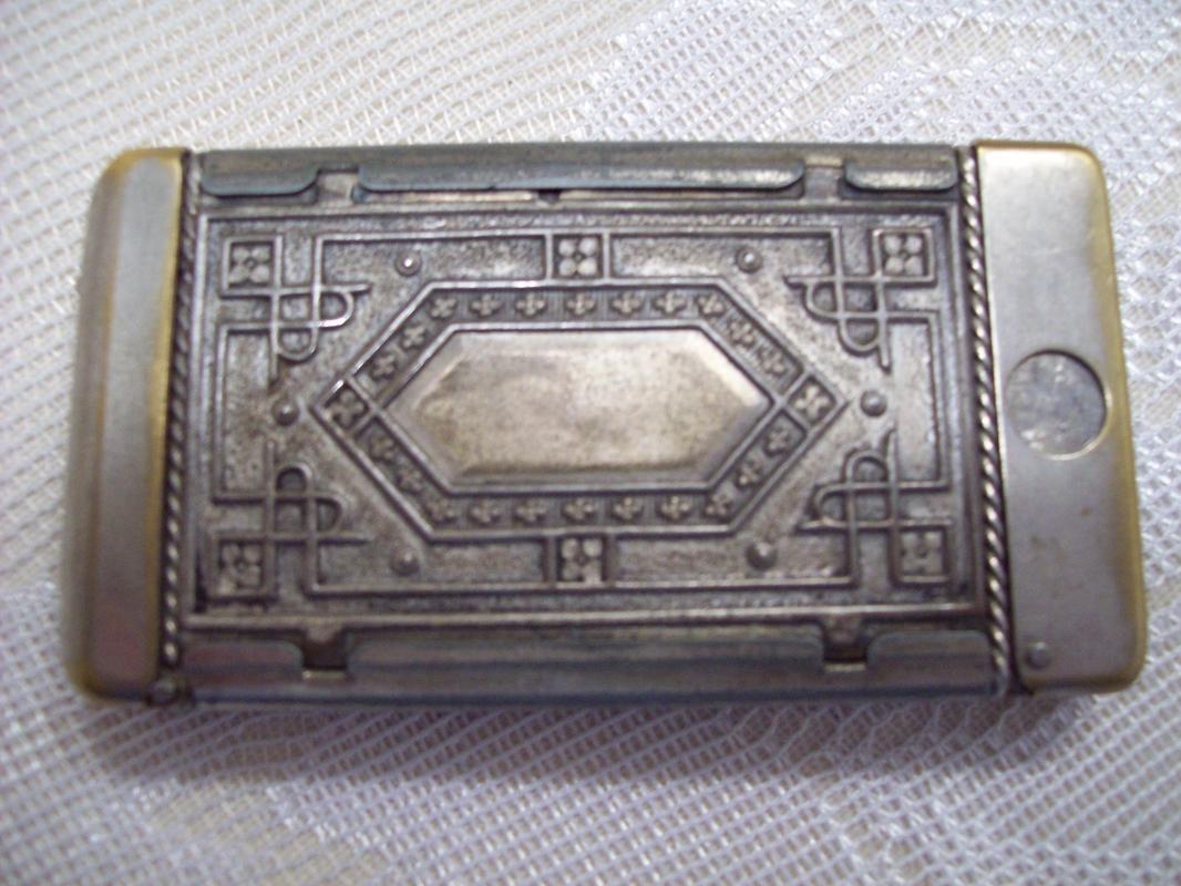Ornate Bull Elk Match Safe with Cigar Cutter