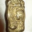 Art Nouveau Patinated Brass Match Safe - Matchsafe