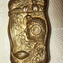 Art Nouveau Patinated Brass Match Safe - Matchsafe