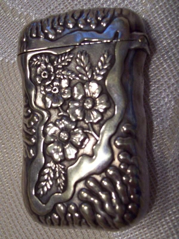 Pairpoint Sterling Floral Match Safe - Matchsafe