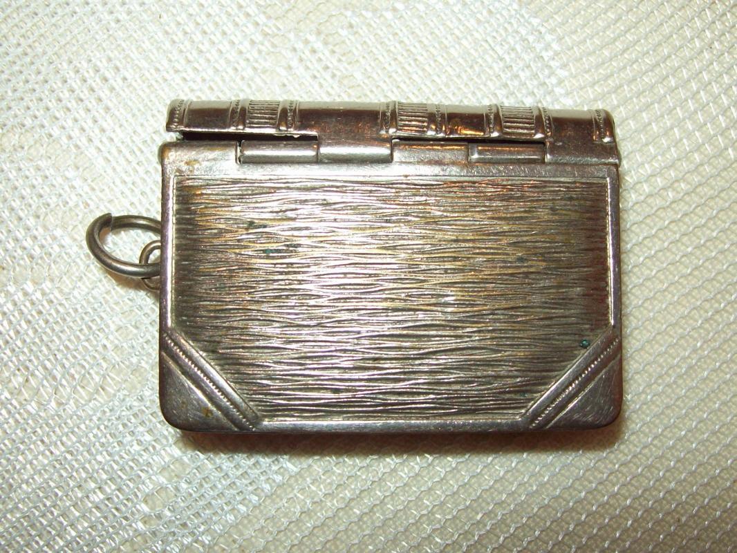 Book Style with Fob Ring Match Safe - Vesta & Stamp Safe