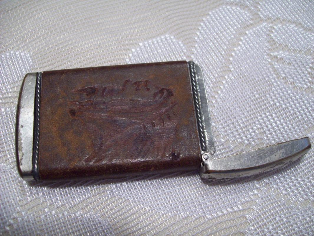 Pyro on Leather Indian Head Match Safe - Matchsafe